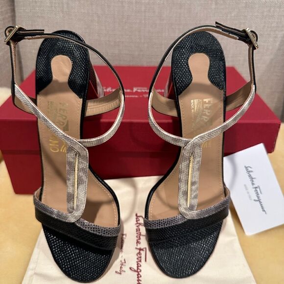 Salvatore Ferragamo strappy Leather Ankle Strap Sandals 37,5 (7,5) and 37 (7) - Picture 11 of 13